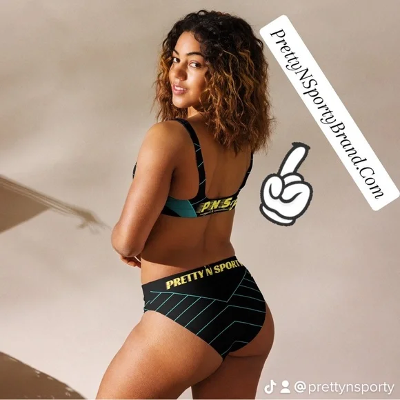 PNS) Pretty N Sporty - High-Waisted Bikini Teal - Swimwear - Picture 2 of 4